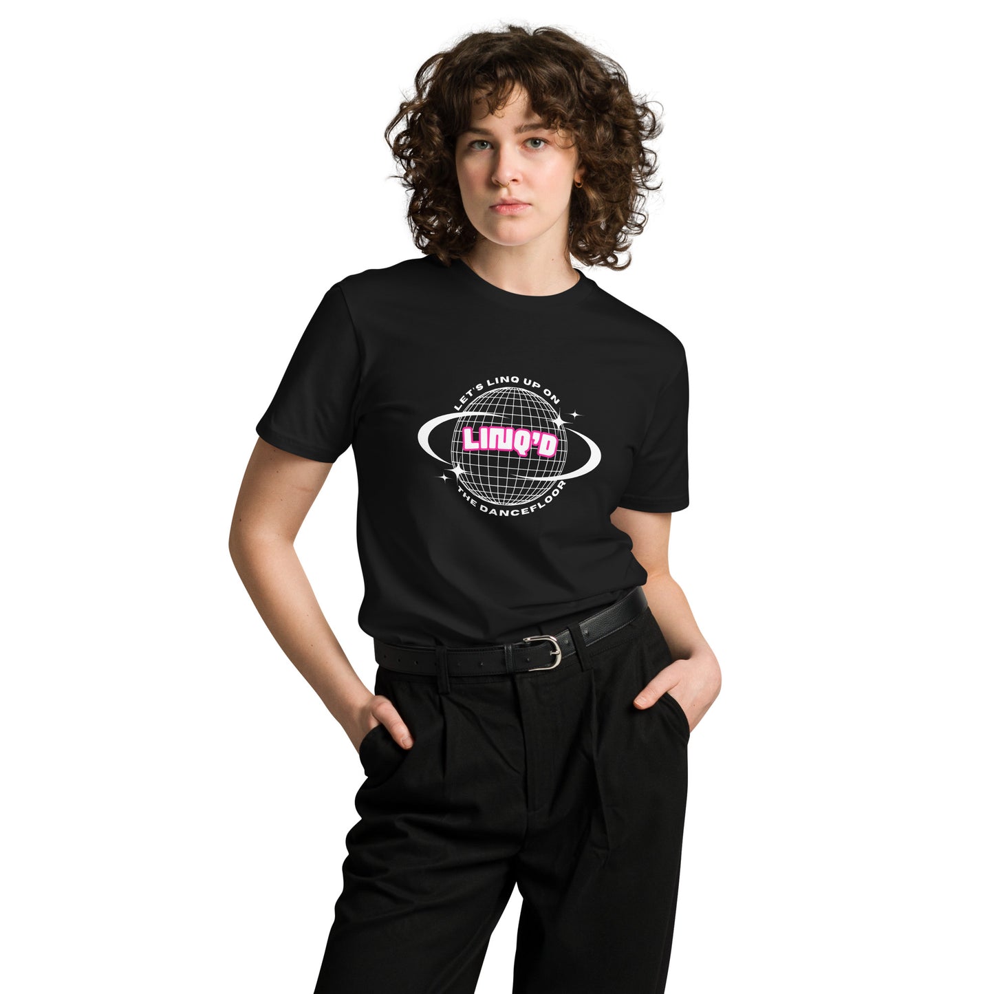 Let's Linq Up Disco Unisex T-Shirt (Black)