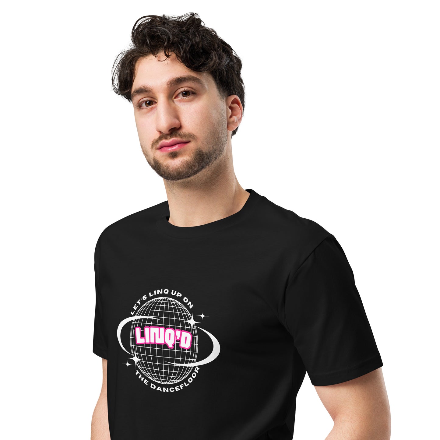 Let's Linq Up Disco Unisex T-Shirt (Black)