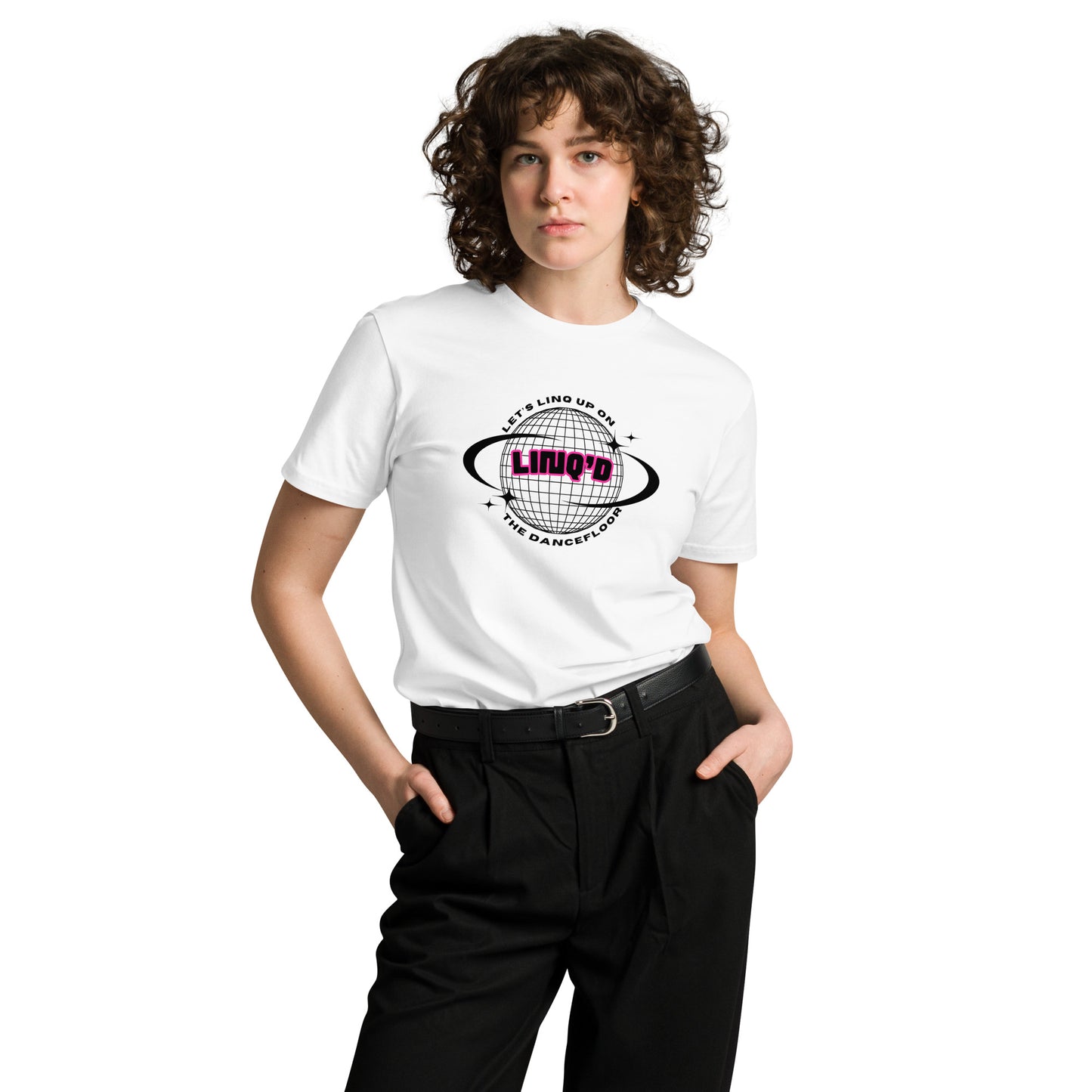 Let's Linq Up Disco Unisex T-Shirt (White)