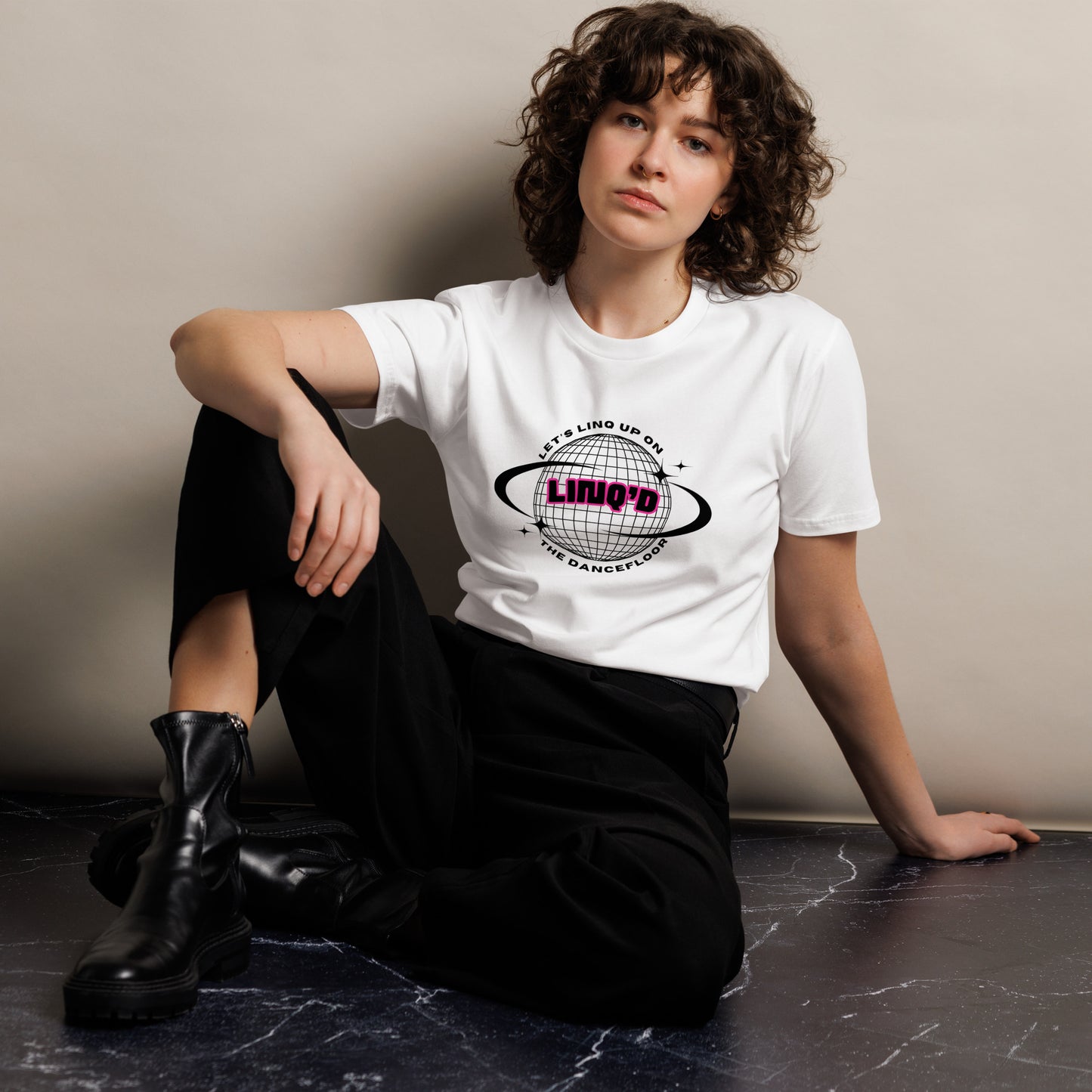 Let's Linq Up Disco Unisex T-Shirt (White)